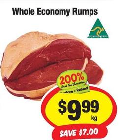 Whole Economy Rumps offers at $9.99 in CORNETTS