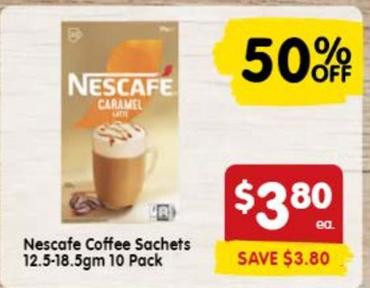 Nescafe - Coffee Sachets 12.5-18.5gm 10 Pack offers at $3.8 in SPAR