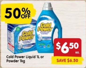Cold Power - Liquid 1l Or Powder 1kg offers at $6.5 in SPAR