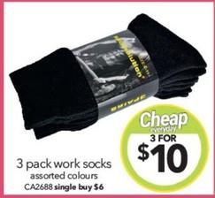 3 Pack Work Socks offers at $10 in Cheap As Chips