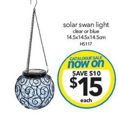 Solar Swan Light Clear Or Blue offers at $15 in Cheap As Chips