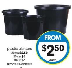 Plastic Planters 20cm offers at $2.5 in Cheap As Chips