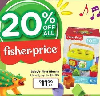 Fisher Price - Baby's First Blocks offers at $11.99 in Toyworld