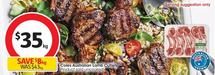 Coles - Australian Lamb Cutlets offers at $35 in Coles