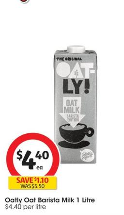Oatly - Oat Barista Milk 1 Litre offers at $4.4 in Coles
