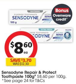 Sensodyne - Repair & Protect Toothpaste 100g offers at $8.6 in Coles