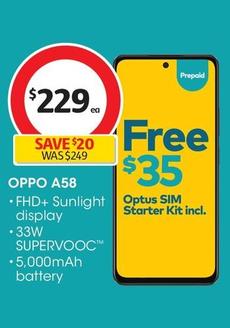 Oppo - A58 offers at $229 in Coles