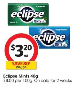 Eclipse - Mints 40g offers at $3.2 in Coles