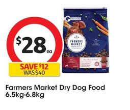 Farmers Market - Dry Dog Food 6.5kg-6.8kg offers at $28 in Coles
