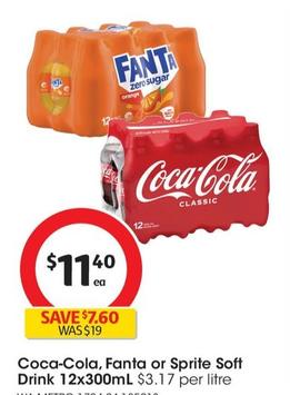 Coca Cola - Soft Drink 12x300ml offers at $11.4 in Coles