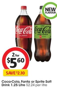 Coca Cola - Soft Drink 1.25 Litre offers at $5.6 in Coles
