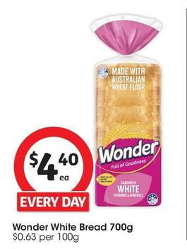 Wonder - White Bread 700g offers at $4.4 in Coles