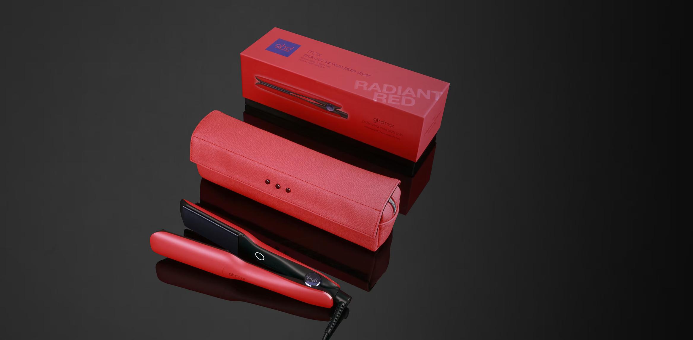 NEW GHD MAX WIDE HAIR STRAIGHTENER IN RADIANT RED offers at $380 in ghd