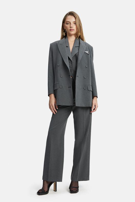 Pin Stripe Classic Blazer In Grey Stripe offers at $199.99 in Bardot