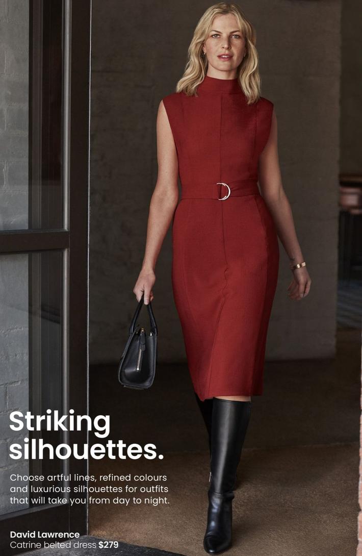 David Lawrence - Catrine Belted Dress offers at $279 in Myer