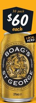 Boag’s St George - Block Cans offers at $60 in Cellarbrations