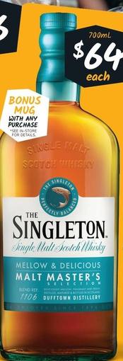 The Singleton - Malt Master’s Selection Single Malt Scotch Whisky offers at $64 in Cellarbrations