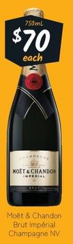 Moët & Chandon - Brut Impérial Champagne Nv offers at $70 in Cellarbrations
