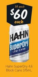 Hahn - Superdry 4.6 Block Cans 375ml offers at $64 in Cellarbrations