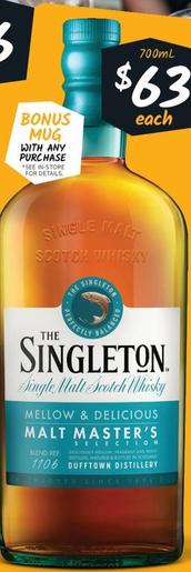 The Singleton - Malt Master’s Selection Single Malt Scotch Whisky offers at $63 in Cellarbrations