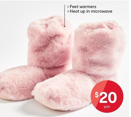 Feet Warmers - Pink Faux Fur offers at $20 in Kmart
