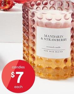 Mandarin And Strawberry Prosecco Fizz Ombre Soy Wax Blend Scented Candle offers at $7 in Kmart