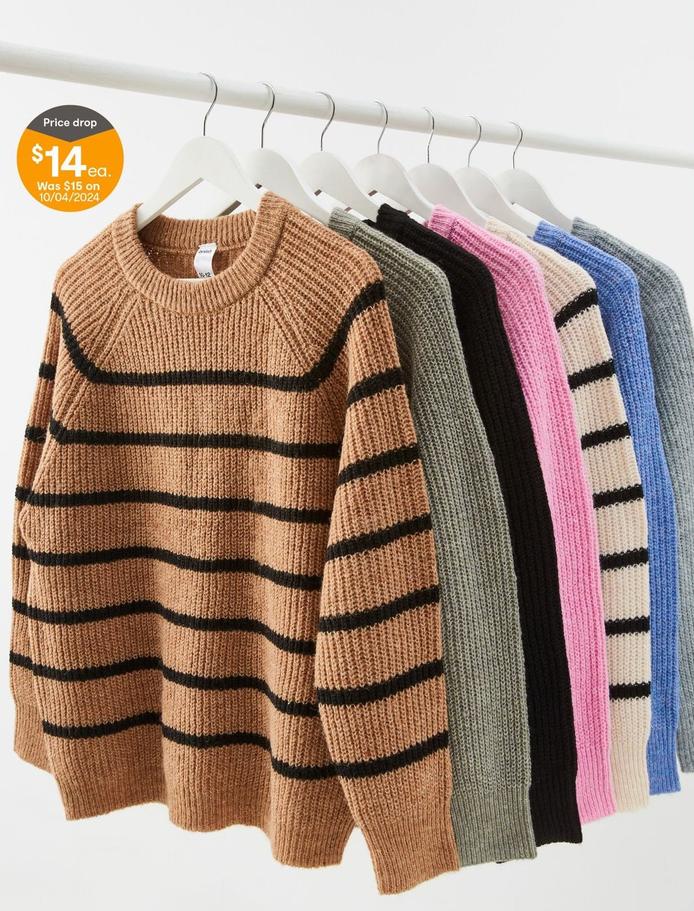 Loose Knit Jumper offers at $14 in Kmart