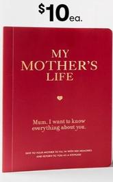 My Mother's Life: Mum, I Want to Know Everything About You - Book offers at $10 in Kmart