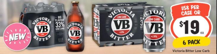 Victoria Bitter - Low Carb offers at $19 in IGA Liquor