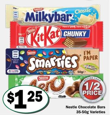 Chocolate Bars offers at $1.25 in Friendly Grocer