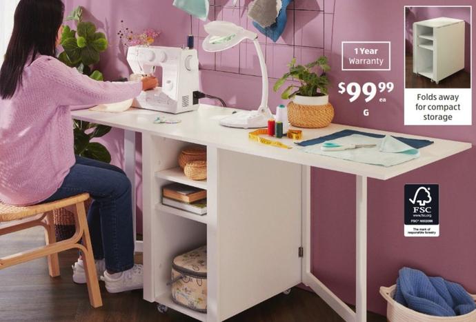 Hobby Sewing Table offers at $99.99 in ALDI