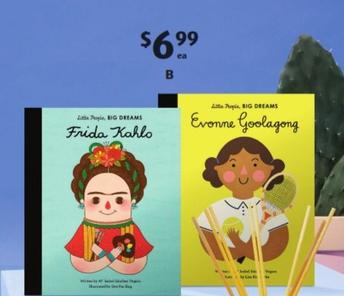 Little People Big Dreams Books offers at $6.99 in ALDI