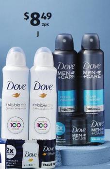 Dove - Antiperspirant Deodorant For Men 2 X 148g Or Women 2 X 127g offers at $8.49 in ALDI