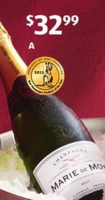 Marie De Moy - Champagne Brut Nv 750ml offers at $32.99 in ALDI
