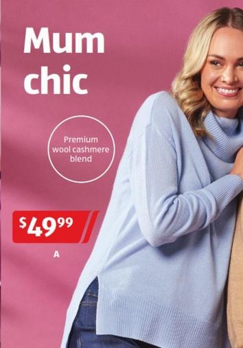 Wool Cashmere Blend Knitwear offers at $49.99 in ALDI