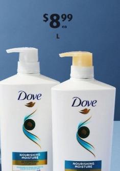 Dove - Nourishing Moisture Shampoo Or Conditioner 820ml offers at $8.99 in ALDI