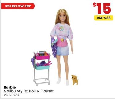 Barbie - Malibu Stylist Doll & Playset offers at $15 in Toymate