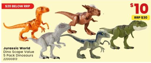 Jurassic World - Dino Scape Value 5 Pack Dinosaurs offers at $10 in Toymate