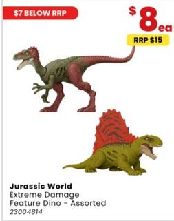 Jurassic World - Extreme Damage Feature Dino Assorted offers at $8 in Toymate