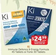 Ki - Immune Defence & Energy Formula 45 Tablets Or Forte 30 Tablets offers at $24.99 in WHOLEHEALTH