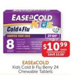Ease A Cold - Kids Cold & Flu Berry 24 Chewable Tablets offers at $10.99 in WHOLEHEALTH