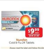 Nurofen - Cold & Flu 24 Tablets offers at $9.99 in WHOLEHEALTH