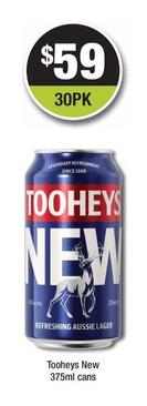 Tooheys - New 375ml Cans offers at $59 in Bottler