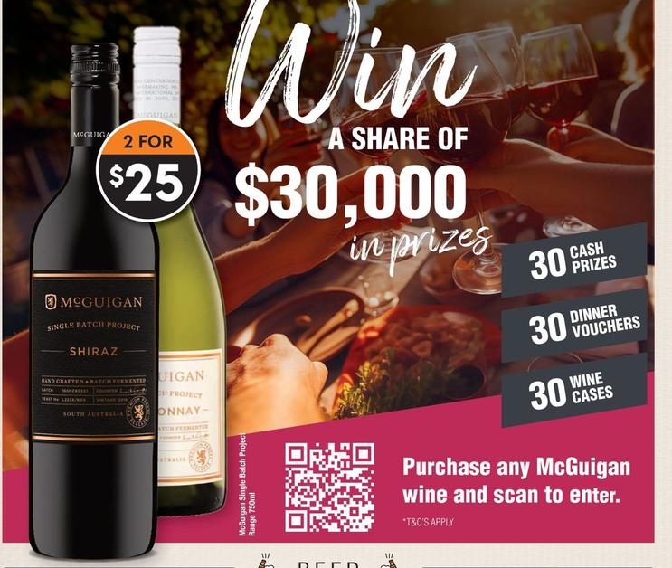 Mcguigan - Single Batch Project Range 750ml offers at $25 in Super Cellars