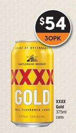 Xxxx - Gold 375ml Cans offers at $54 in Super Cellars