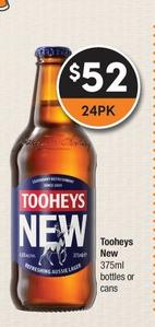 Tooheys - New 375ml Bottles Or Cans offers at $52 in Super Cellars