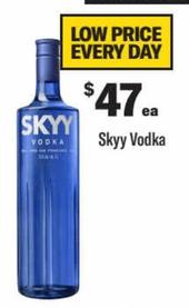 Vodka offers at $47 in Liquorland