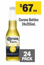 Corona beer offers at $67 in Liquorland