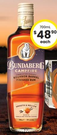 Bundaberg - Campfire Bourbon Barrel Finished Rum offers at $48.9 in The Bottle-O