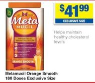 Metamucil - Orange Smooth 180 Doses Exclusive Size offers at $41.99 in My Chemist